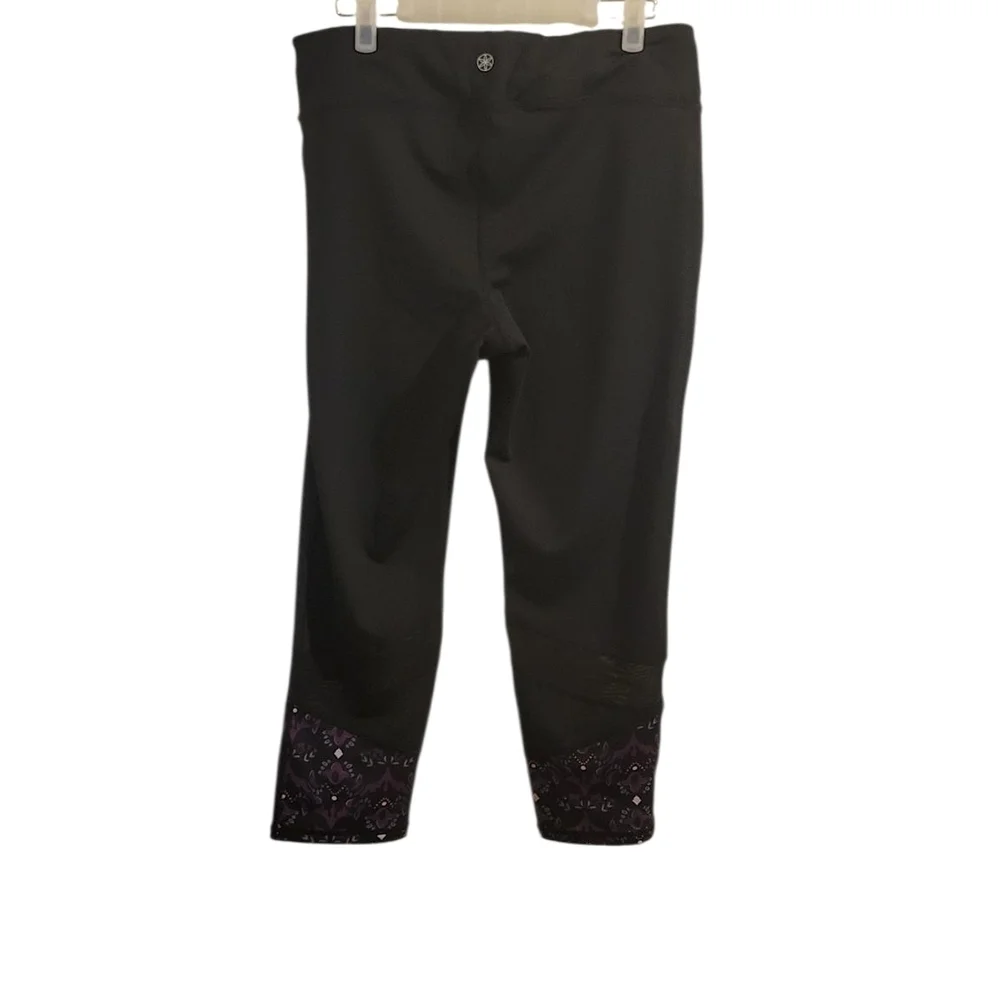 Gaiam Black and Purple Patterned Leggings Size L - Picture 4 of 8